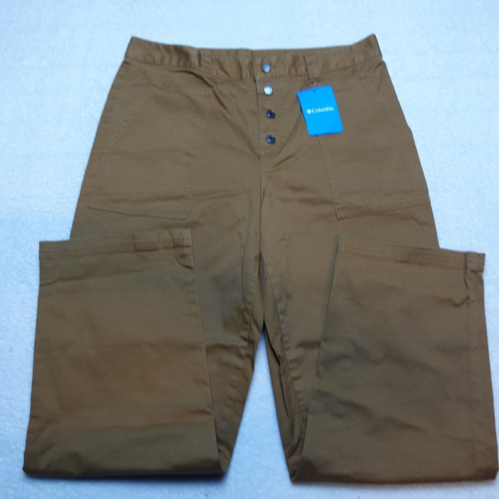 Columbia Holly Hideaway Cotton Pant Womens 16 Brown Straight Leg AL4243-224